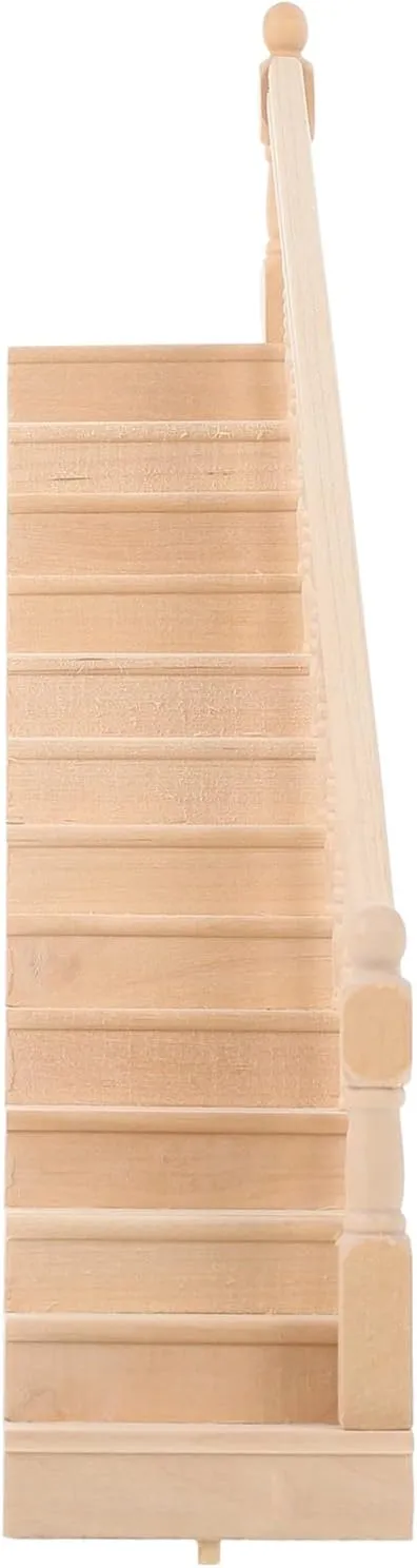 DIY Dollhouse Stairs Miniature Wooden Stairs Set for 1:12 Scale Playhouse Decor