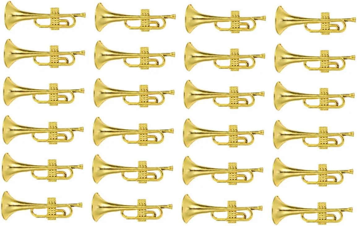 Diy Mini House Accessory Miniature Musical Instrument Trumpet Model Toy Mini Trumpet Figure Boys and Girls Toy