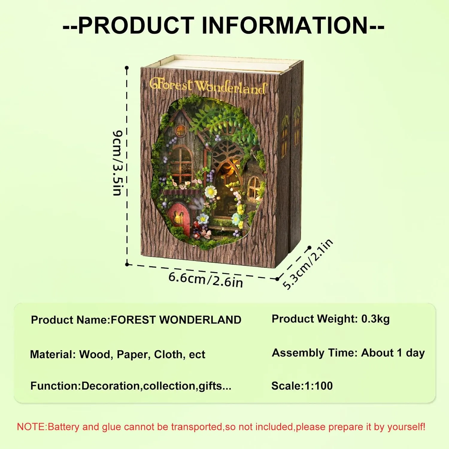 DIY Miniature House Kit, CUTEROOM Mini House Kit for Adult to Build, Wooden Dollhouse Making Kit with Furniture, Christmas Birthday Gifts (Forest Wonderland)