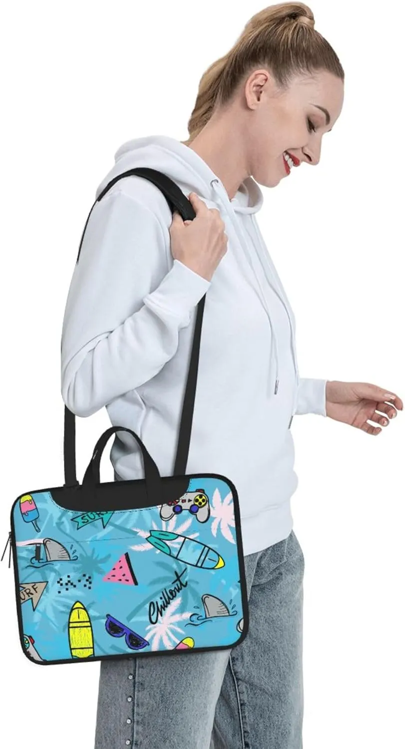 Dog And Wolf Design Laptop Shoulder Bag ​for Men Women, Computer Carrying Case Messenger Bag with Strap
