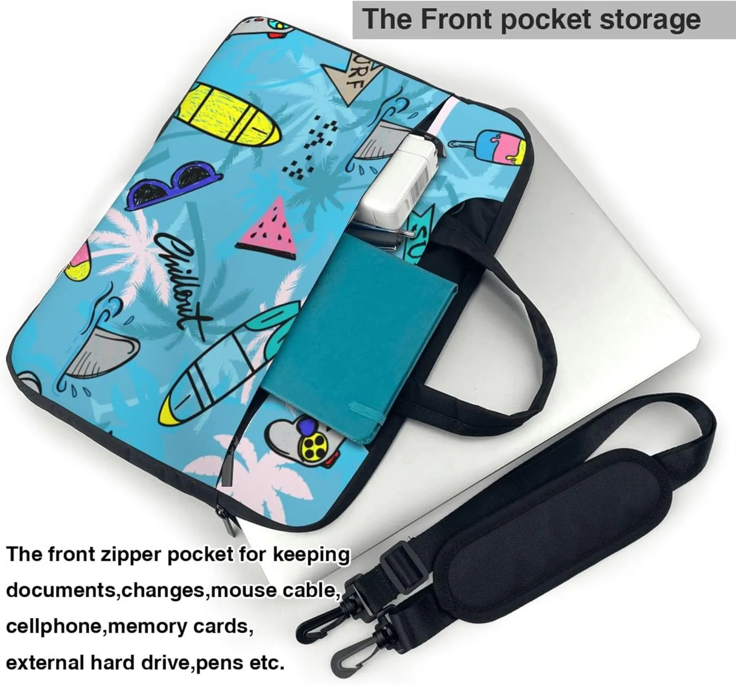 Dog And Wolf Design Laptop Shoulder Bag ​for Men Women, Computer Carrying Case Messenger Bag with Strap