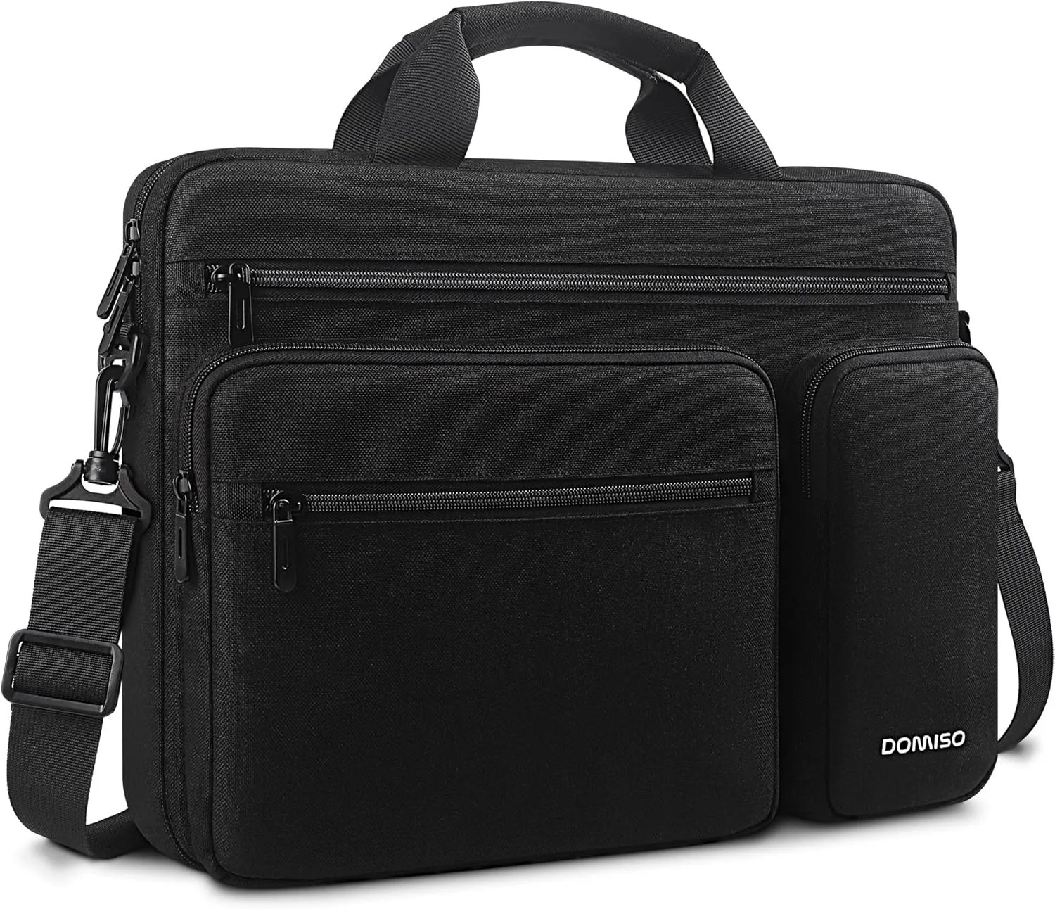 DOMISO 15.6 Inch Business Laptop Briefcase Messenger Shoulder Bag Protective Carrying Case for 15.6" New MacBook/Lenovo Yoga 720 IdeaPad 310 320 / Aspire E15 / HP ENVY 15 / Dell XPS 15, Black