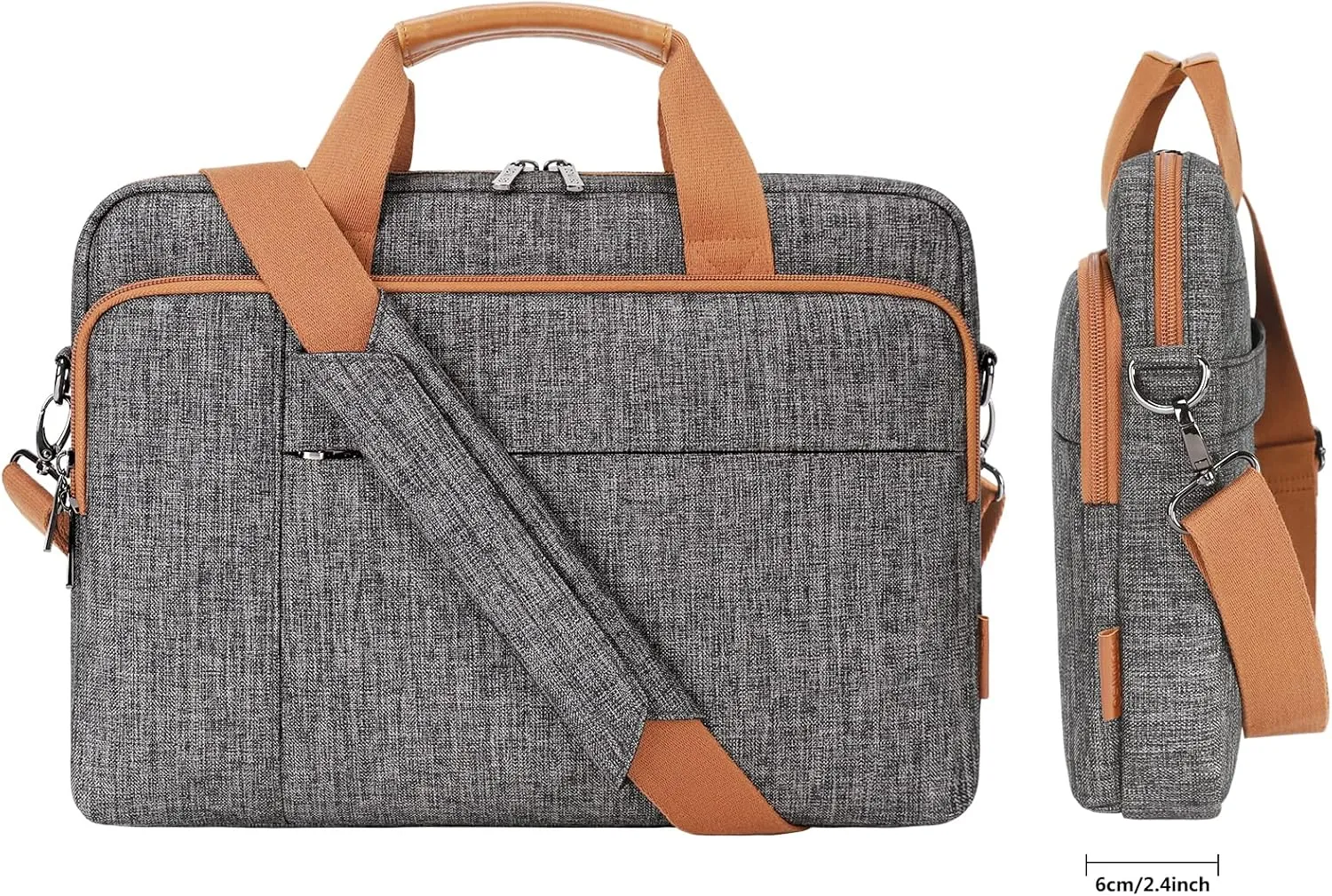 DOMISO 15.6 inch Laptop Bag Business Briefcase Water-resistant Notebook Messenger Shoulder Bag for 15.6" ASUS ZenBook Chromebook 15/HP Pavilion 15/Lenovo Ideapad ThinkPad/Dell Inspiron,Dark Grey