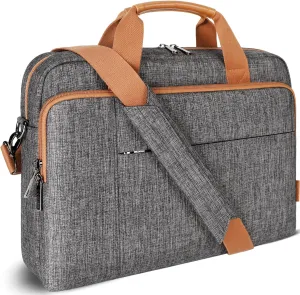 DOMISO 15.6 inch Laptop Bag Business Briefcase Water-resistant Notebook Messenger Shoulder Bag for 15.6" ASUS ZenBook Chromebook 15/HP Pavilion 15/Lenovo Ideapad ThinkPad/Dell Inspiron,Dark Grey