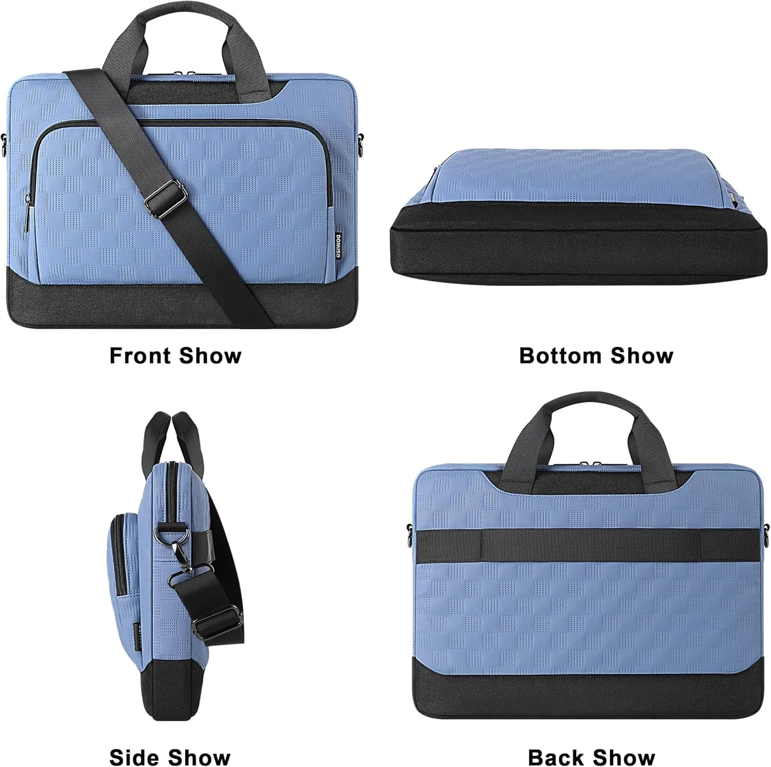DOMISO 17-17.3 inch Laptop Sleeve Business Briefcase 17 inch Laptop Bag Waterproof 17 inch Laptop Case for Men Women Business Office Work Computer Bag 17 inch Messenger Shoulder Bag,Blue
