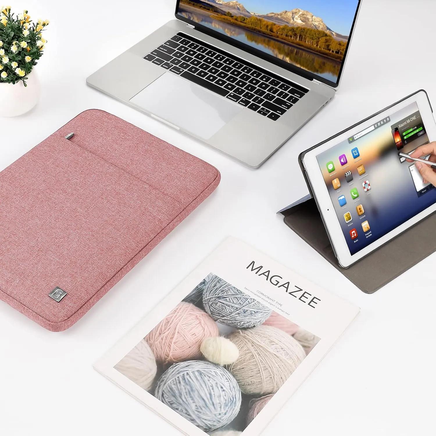 DOMISO 17 inch Laptop Sleeve Case Notebook Bag Protective Carrying Handbag for 17.3" Notebook/Dell Inspiron/MSI GS73VR Stealth Pro/IdeaPad 300 320 321/HP Envy/LG Gram 17"/ASUS ROG Strix GL702VS,Pink