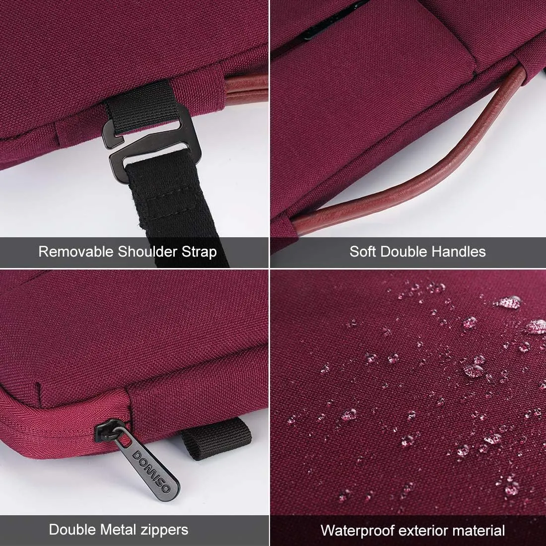 DOMISO 17 Inch Laptop Sleeve Shoulder Bag Water-Resistant Protective Case for 17.3" Dell Inspiron/MSI GS73VR Stealth Pro/Lenovo IdeaPad 300 320 321/ HP ENVY 17/ LG Gram 17"/ ROG STRIX GL702VS,Fuchsia