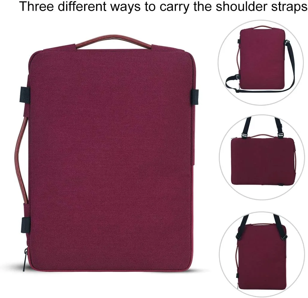 DOMISO 17 Inch Laptop Sleeve Shoulder Bag Water-Resistant Protective Case for 17.3" Dell Inspiron/MSI GS73VR Stealth Pro/Lenovo IdeaPad 300 320 321/ HP ENVY 17/ LG Gram 17"/ ROG STRIX GL702VS,Fuchsia