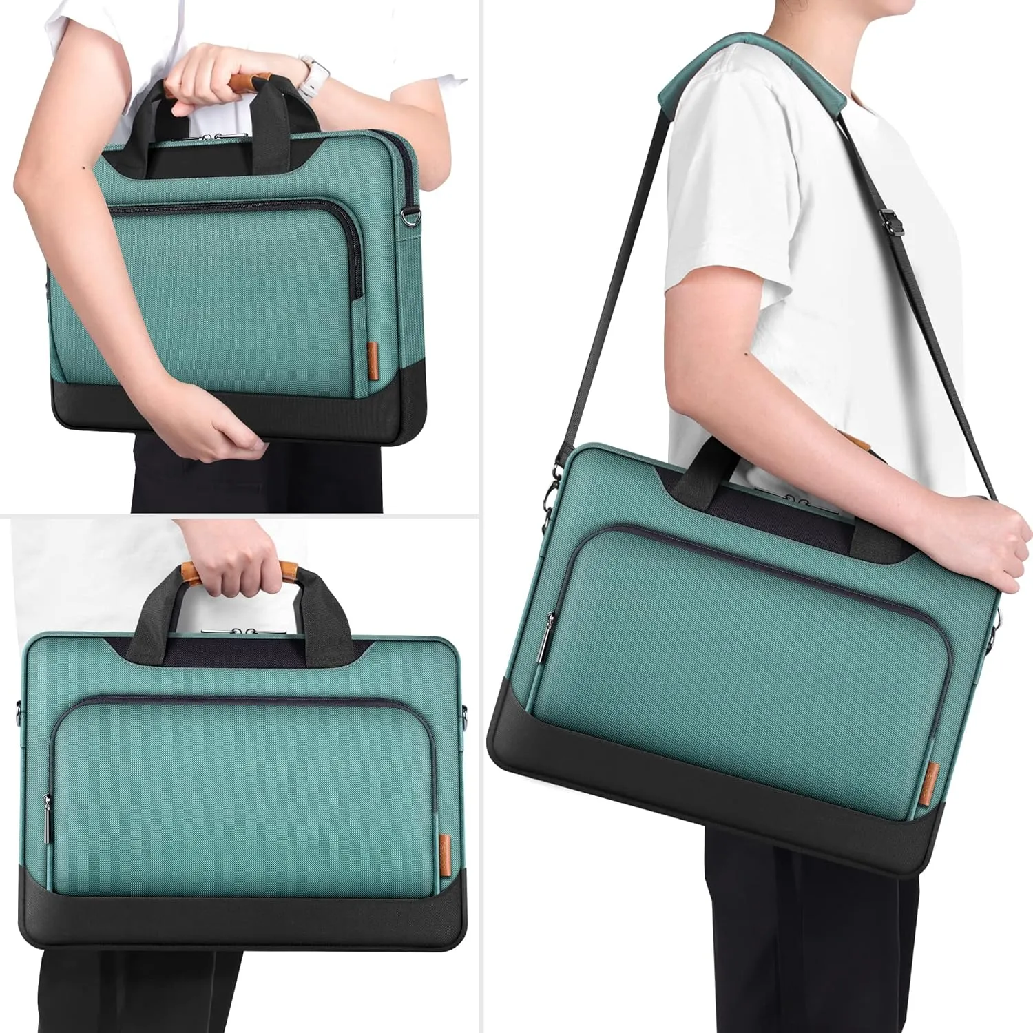 DOMISO Laptop Sleeve Case Large Capacity Shoulder Bag Compatible with 17-17.3 inch Dell XPS/HP Gaming Pavilion 17 / Chromebook 317/Lenovo，Green