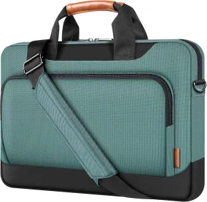 DOMISO Laptop Sleeve Case Large Capacity Shoulder Bag Compatible with 17-17.3 inch Dell XPS/HP Gaming Pavilion 17 / Chromebook 317/Lenovo，Green