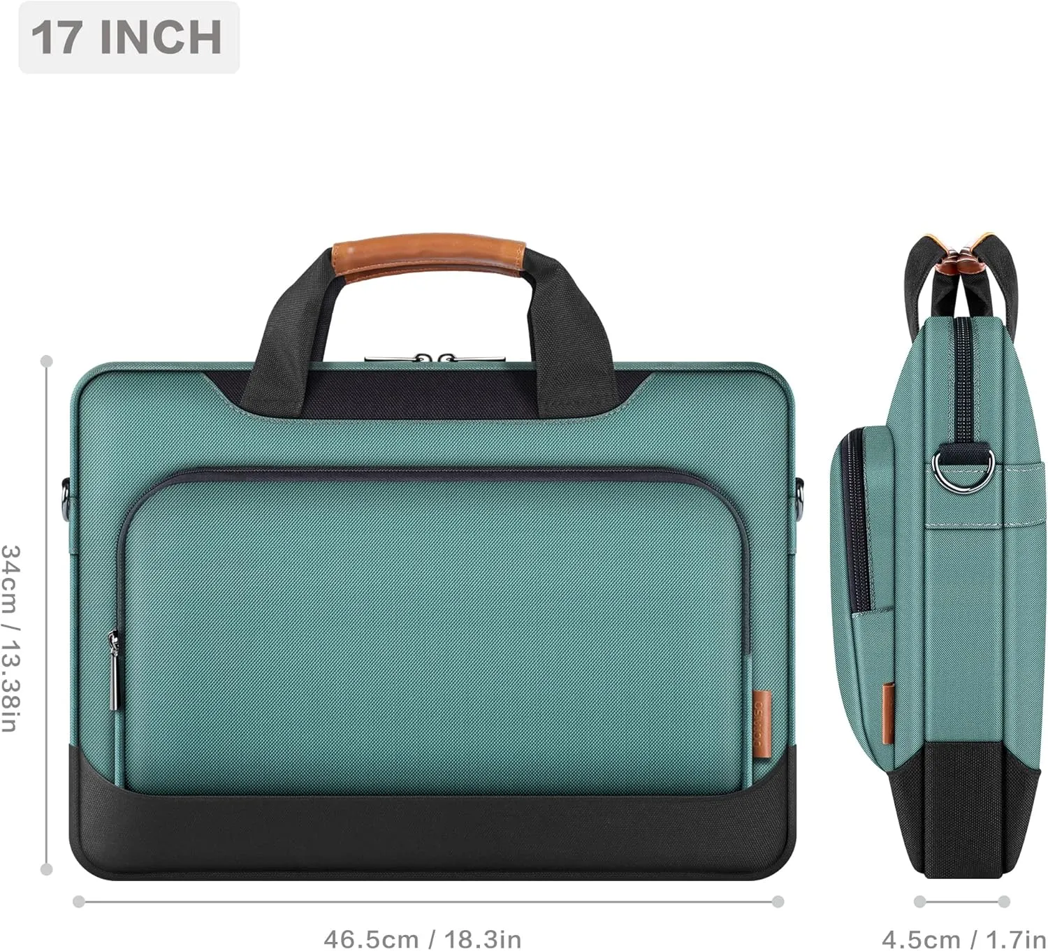 DOMISO Laptop Sleeve Case Large Capacity Shoulder Bag Compatible with 17-17.3 inch Dell XPS/HP Gaming Pavilion 17 / Chromebook 317/Lenovo，Green
