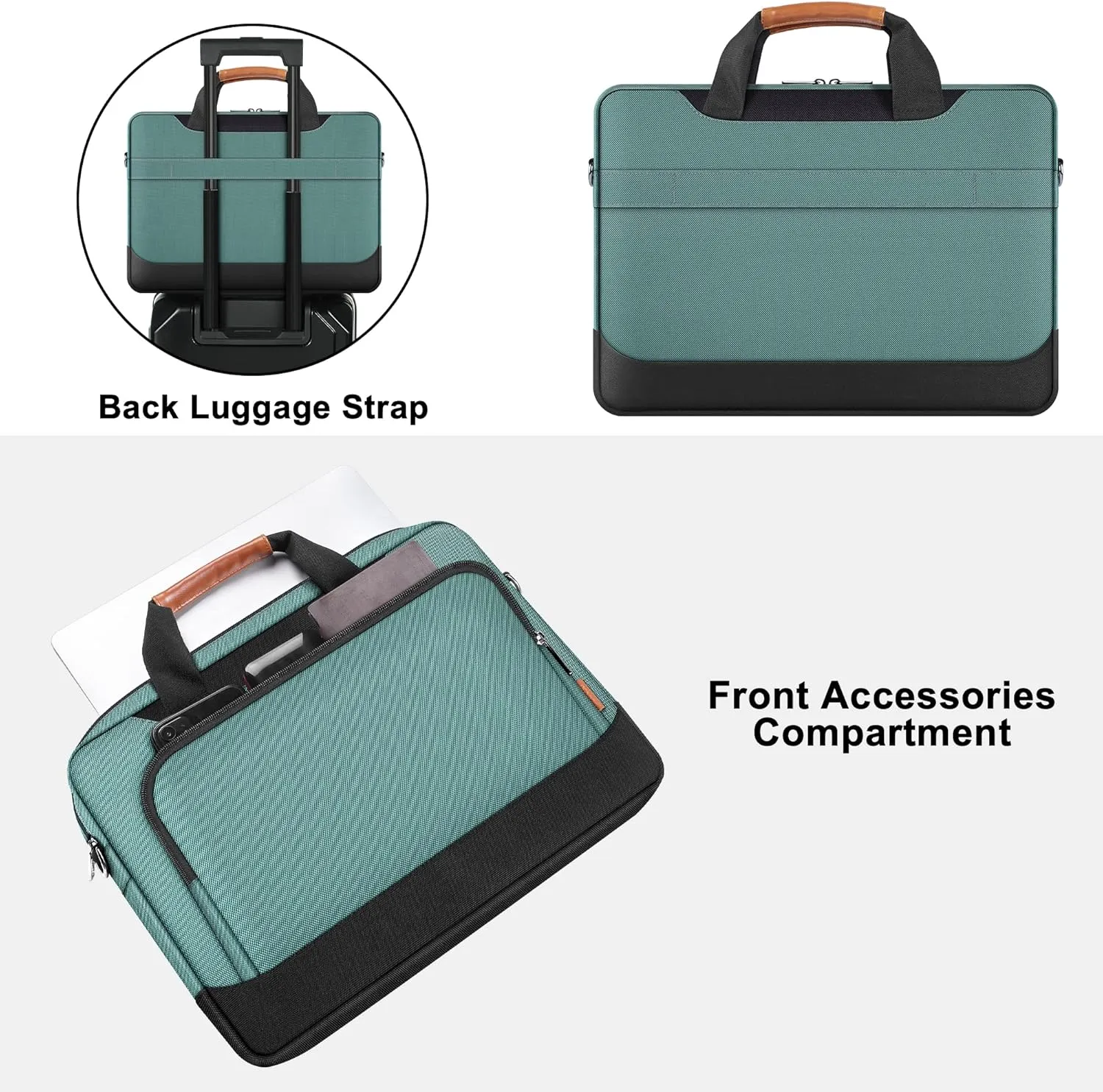 DOMISO Laptop Sleeve Case Large Capacity Shoulder Bag Compatible with 17-17.3 inch Dell XPS/HP Gaming Pavilion 17 / Chromebook 317/Lenovo，Green