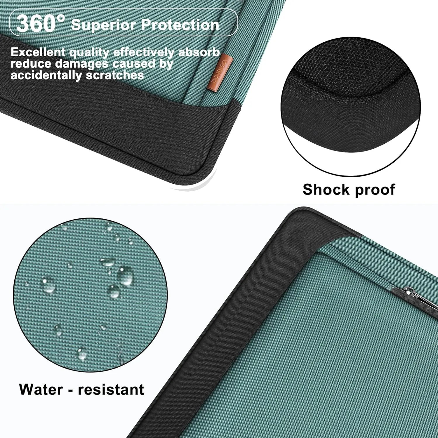 DOMISO Laptop Sleeve Case Large Capacity Shoulder Bag Compatible with 17-17.3 inch Dell XPS/HP Gaming Pavilion 17 / Chromebook 317/Lenovo，Green