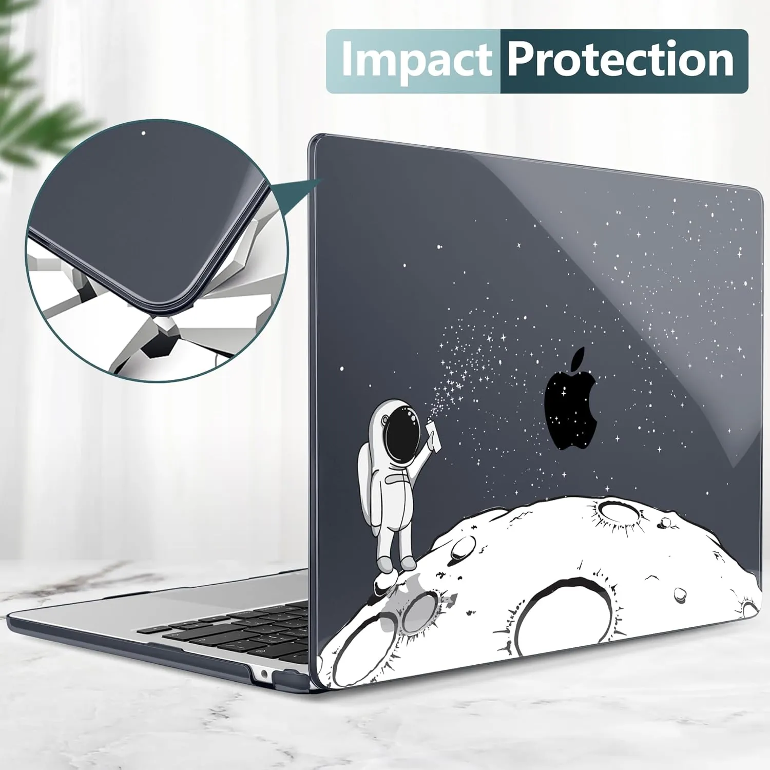 DONGKE for M4 MacBook Air 13.6 Inch Case 2025 2024 2023 2022 Model A3240 A3113 A2681 M3 M2 Chip, Plastic Hard Shell Case Cover with Touch ID for MacBook Air 13 Inch M4 - Astronaut