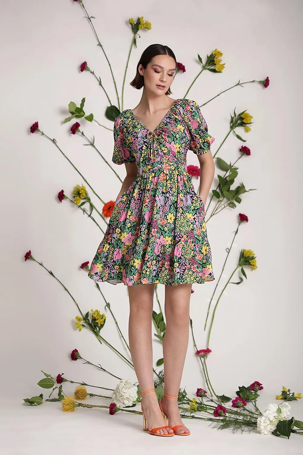 Donna Morgan Women's Fun Print Colorful Dress Dressy Casual Day Event Party Date