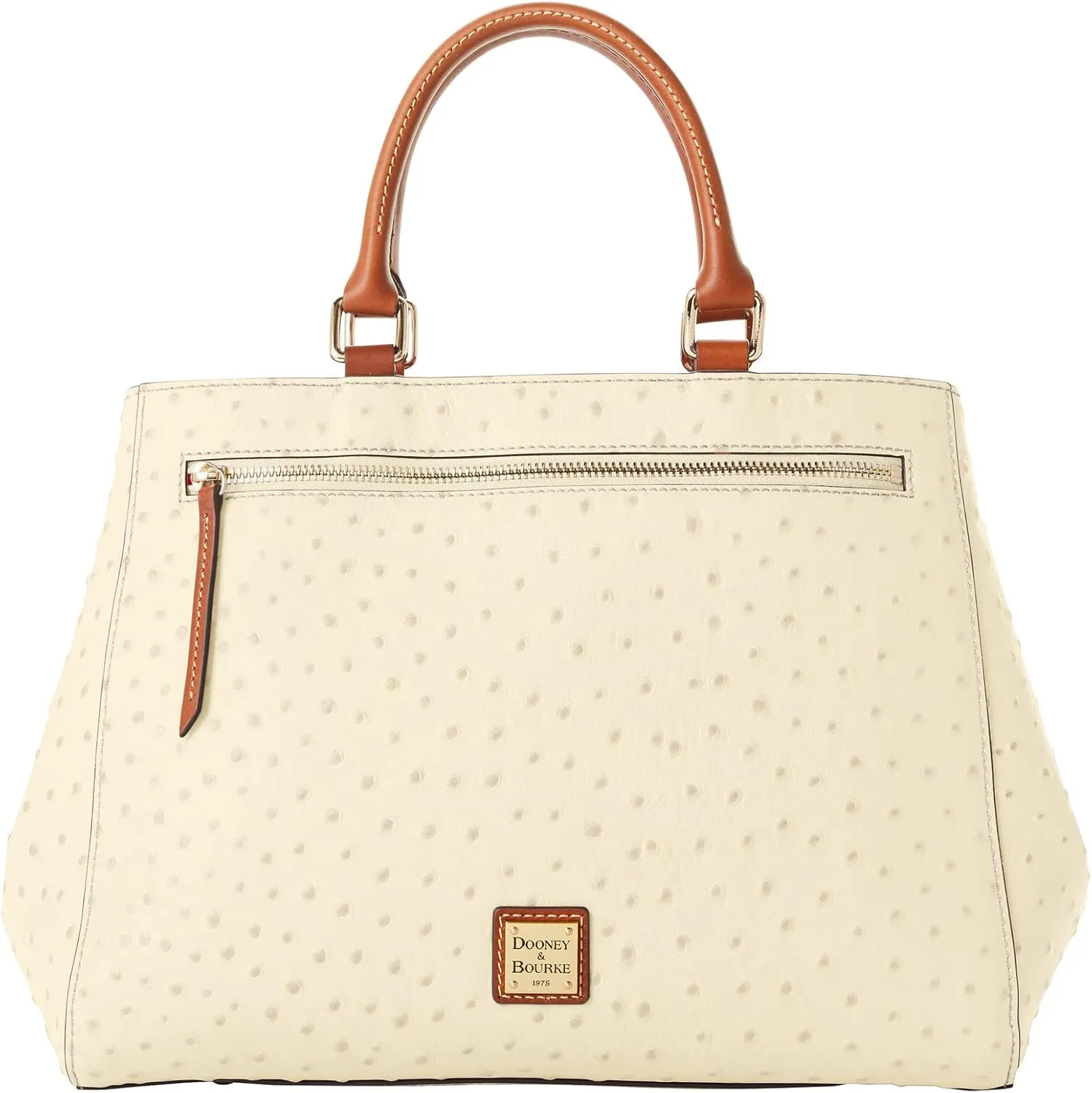 Dooney & Bourke Handbag, Ostrich Zip Satchel - Bone