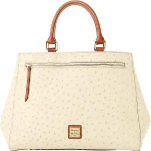 Dooney & Bourke Handbag, Ostrich Zip Satchel - Bone