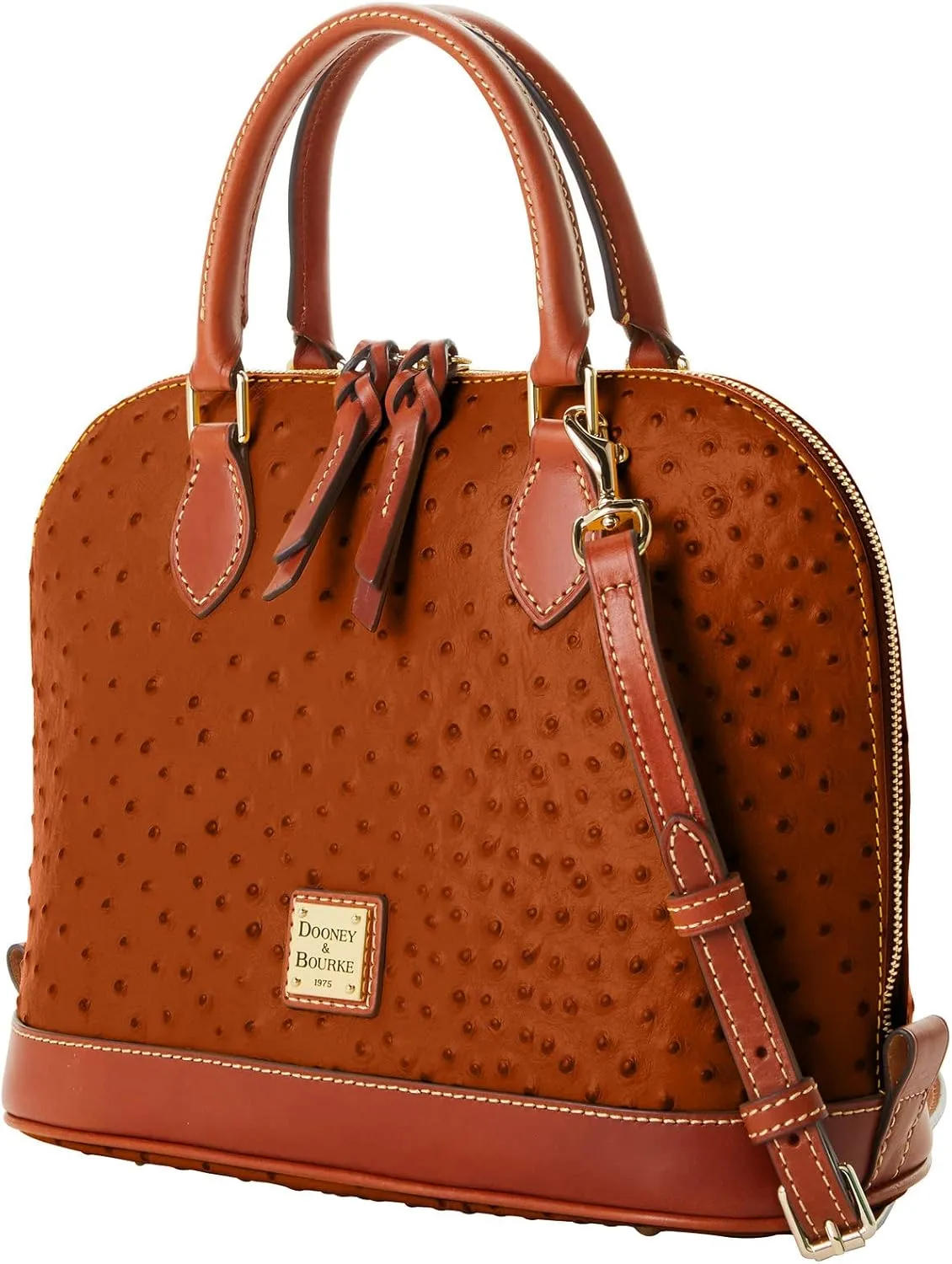 Dooney & Bourke Handbag, Ostrich Zip Zip Satchel