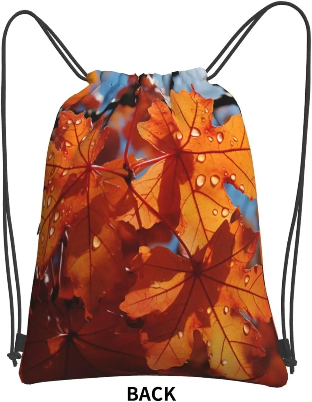 Drawstring Backpack Resistant Sackpack Fall Maple Leafs Sports Gym Bag String Bag for Women Men