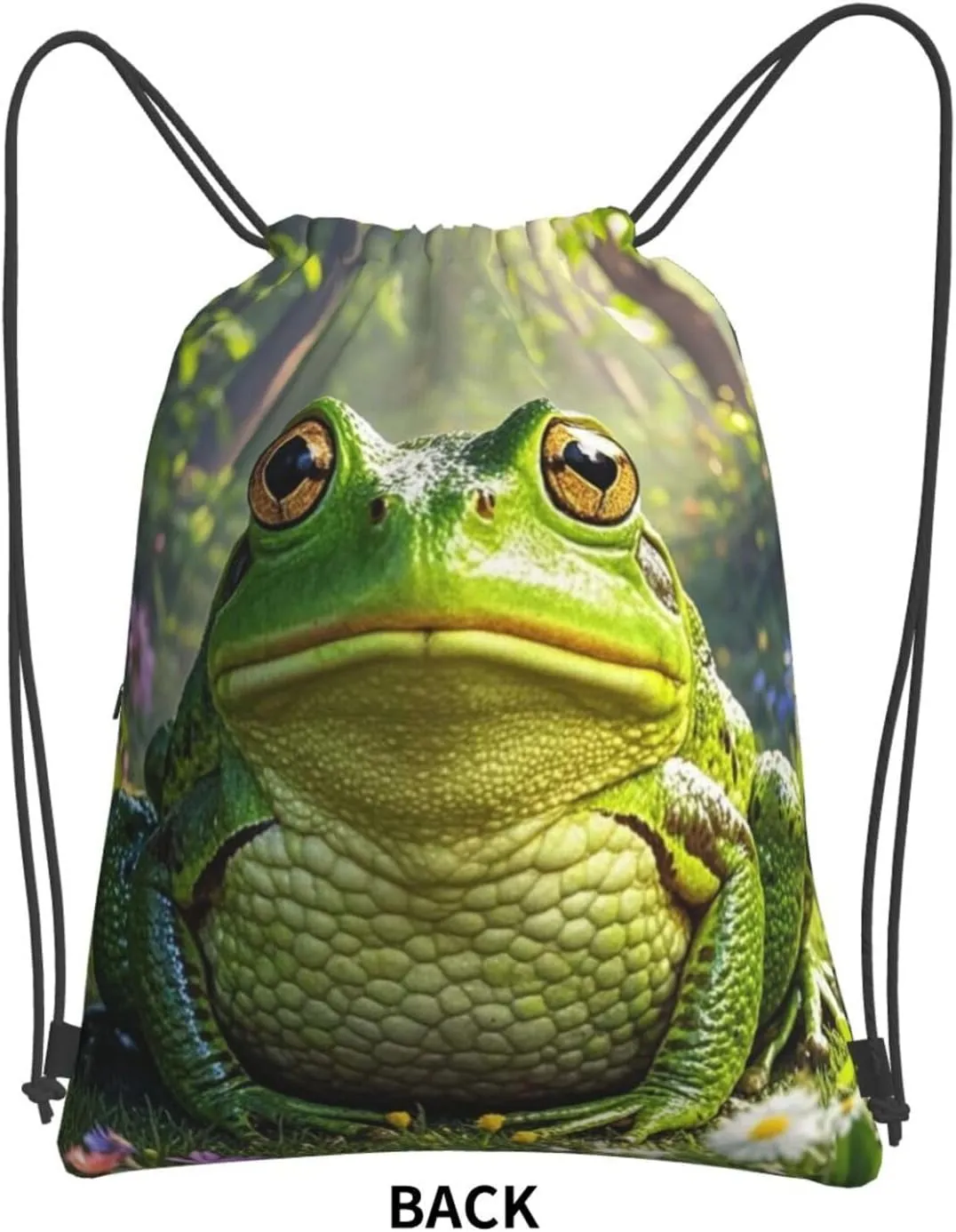 Drawstring Backpack Resistant Sackpack frog Sports Gym Bag String Bag for Women Men
