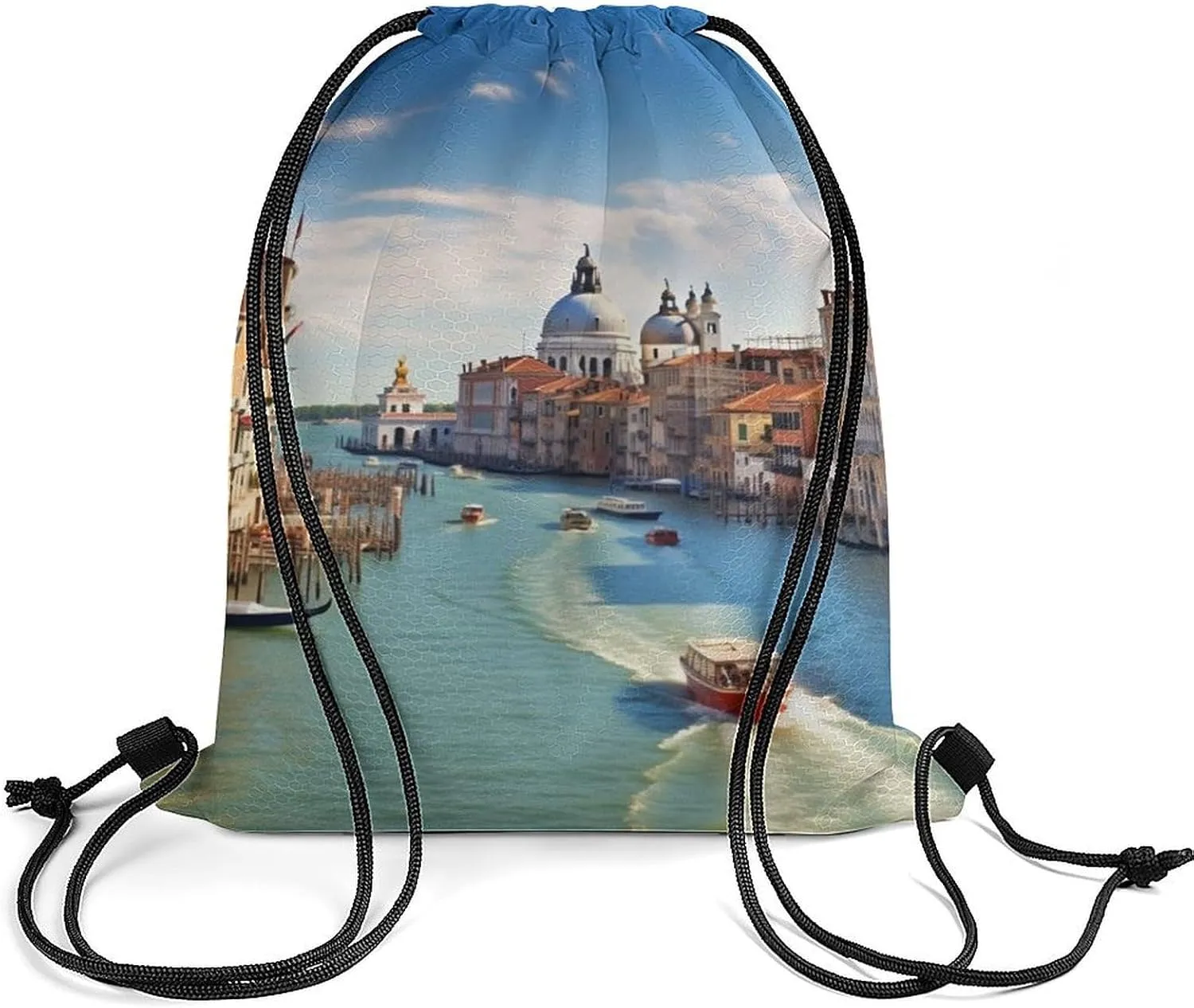Drawstring Backpack Sport Gym Bag Water Resistant Sackpack Grand Canal in Italy Cinch Bag String Bag for Outdoor