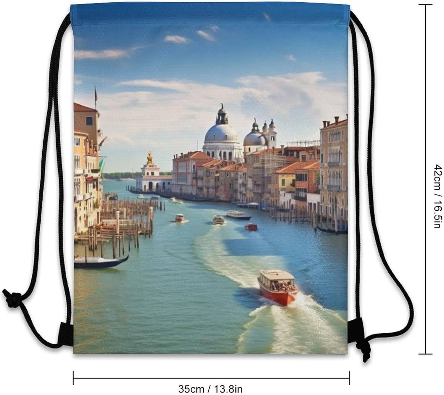 Drawstring Backpack Sport Gym Bag Water Resistant Sackpack Grand Canal in Italy Cinch Bag String Bag for Outdoor