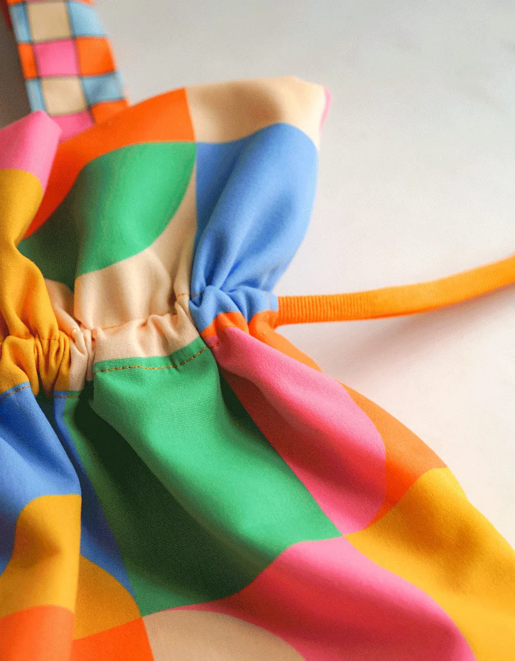 Drawstring Tote Bag - Bubble Block