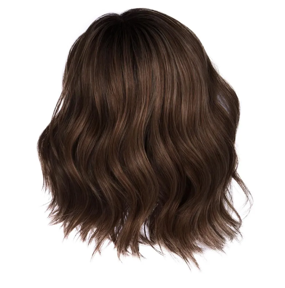 Dress Me Up Shoulder-Length Pageboy Layered and Wavy Wig by Hairuwear, Average Cap, GF4-6 Black Coffee