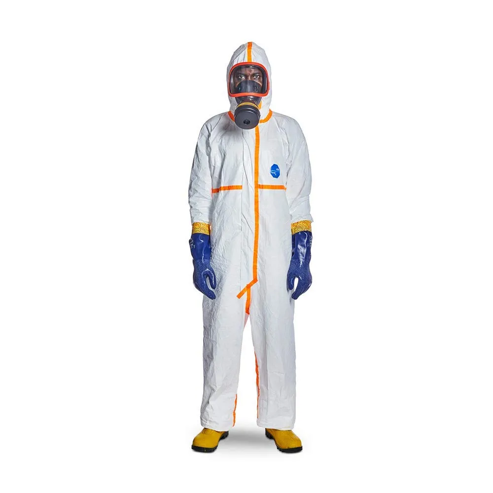 DuPont TYVEK-800J_XL CE-Certified Cat-III Type-3/4/5/6 Chemical Protective Coverall Suit with Sealed Bag, White, X-Large