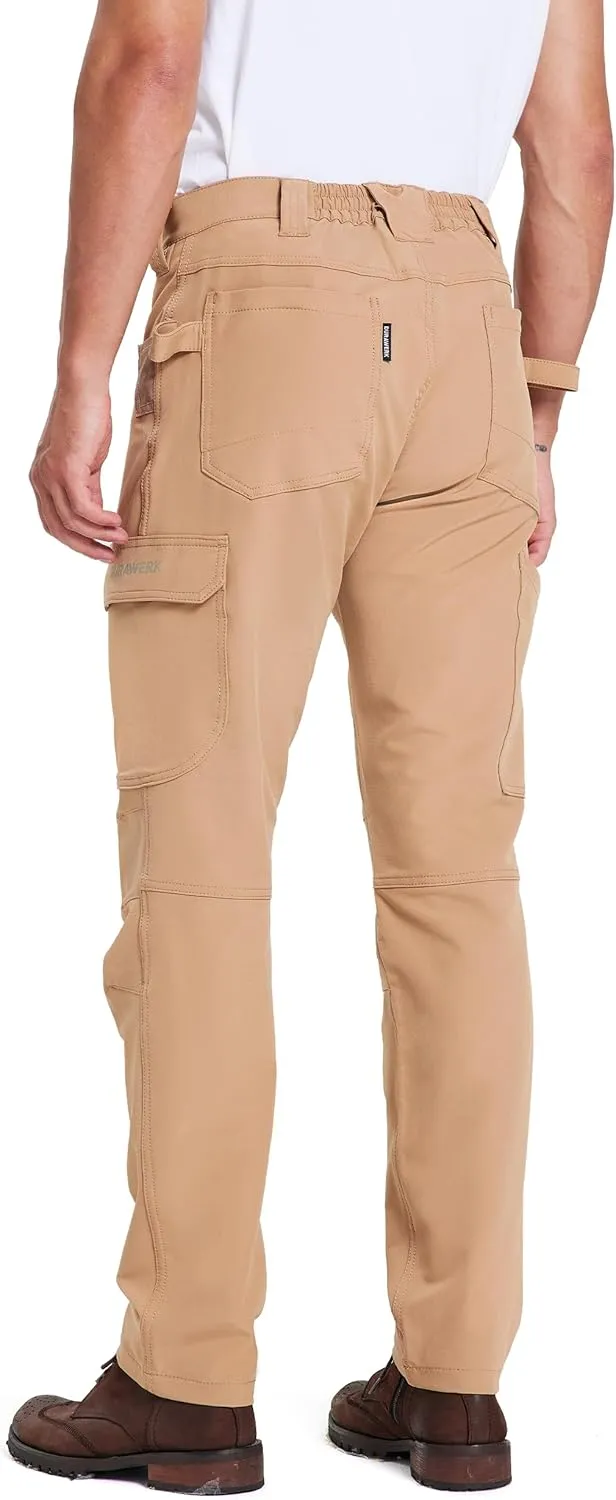 DURAWERK Men's 4-Way Stretch Cargo Pants, Work Pants, Durable Tactical Pants, Lightweight EDC Hiking Pants for Outdoor