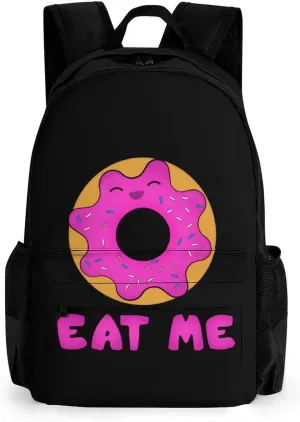 Eat Me Donut Small Backpack Travel Bag Cute Back Packs Fashion Graphic Print Daypack