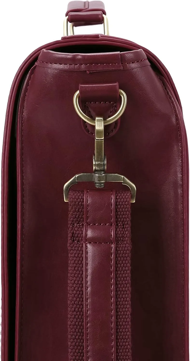 ECOSUSI Laptop Bag for Women Briefcase Bag PU Leather Messenger College Satchel fit 15.6" Computer