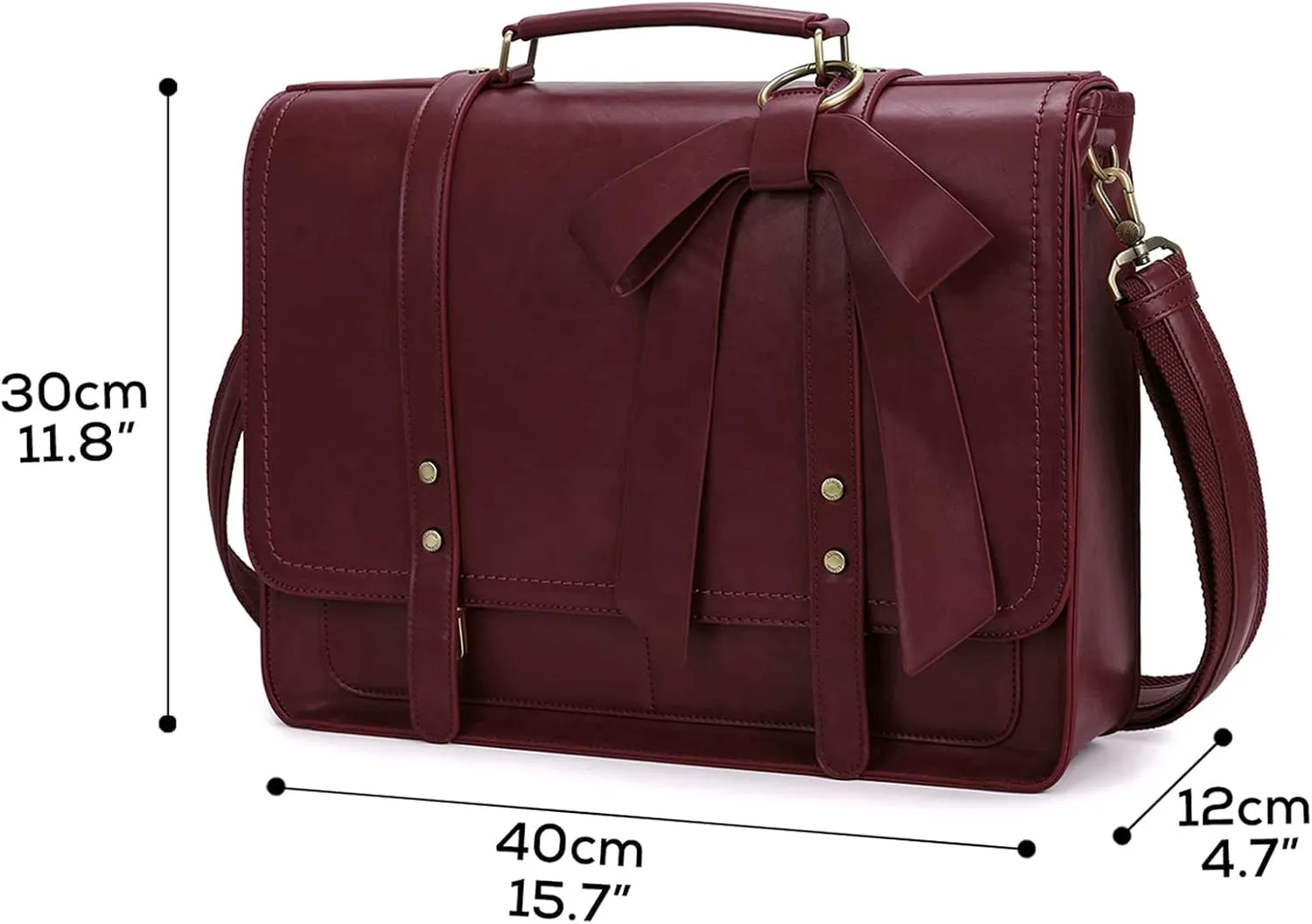 ECOSUSI Laptop Bag for Women Briefcase Bag PU Leather Messenger College Satchel fit 15.6" Computer