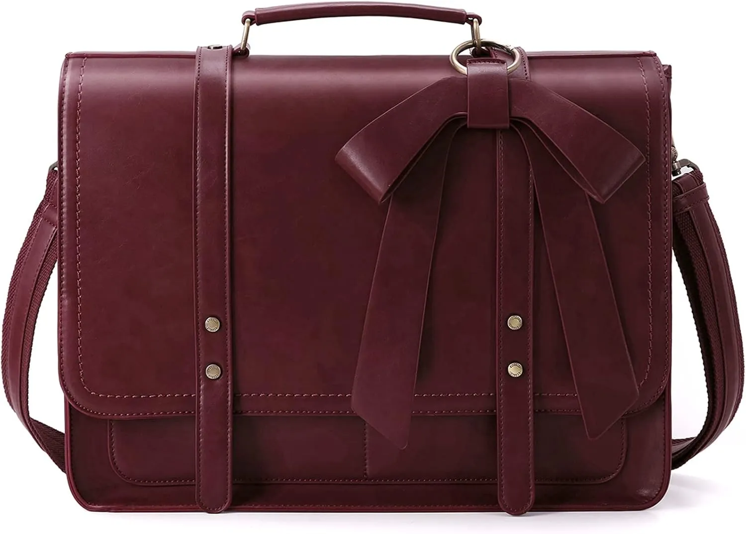 ECOSUSI Laptop Bag for Women Briefcase Bag PU Leather Messenger College Satchel fit 15.6" Computer