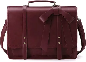 ECOSUSI Laptop Bag for Women Briefcase Bag PU Leather Messenger College Satchel fit 15.6" Computer