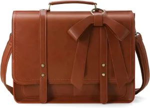 ECOSUSI Women Briefcase PU Leather Laptop Bag College Satchel fit 15.6" Laptop