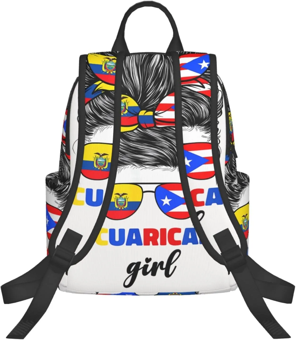 Ecuadorian Puerto Rican Rico Ecuador Flag Women Casual Backpacks Large Capacity Laptop Backpack Sports Fitness Rucksack Travel Carry-On Daypack Work Bag for Outdoor Camping