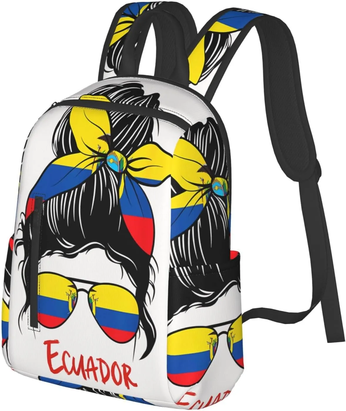 Ecuadorian Women Ecuador Flag Casual Backpacks Large Capacity Laptop Backpack Sports Fitness Rucksack Travel Carry-On Daypack Work Bag for Outdoor Camping