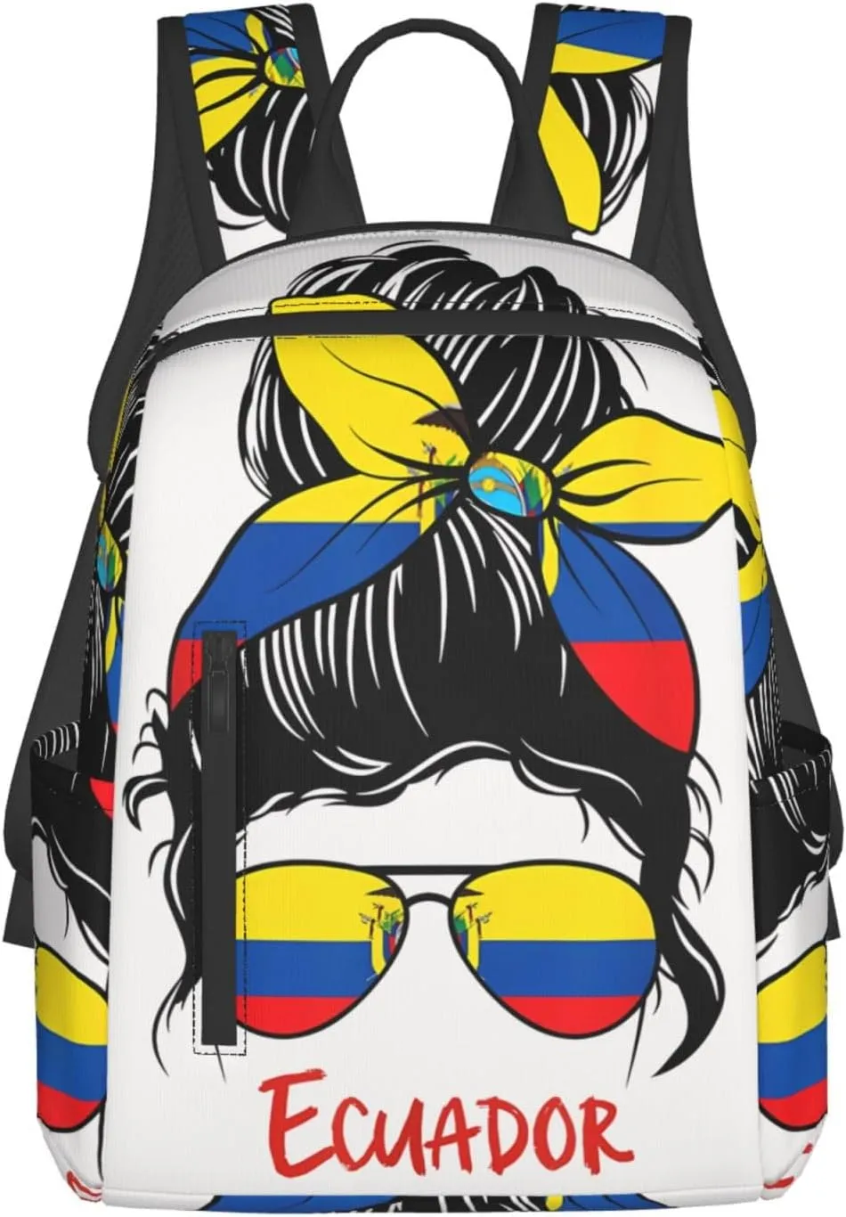 Ecuadorian Women Ecuador Flag Casual Backpacks Large Capacity Laptop Backpack Sports Fitness Rucksack Travel Carry-On Daypack Work Bag for Outdoor Camping