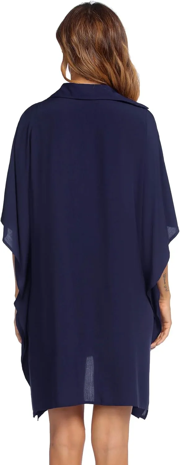 Ekouaer Beach Shirt Coverups for Women Button Down Bathing Suit Coverups for Swimwear