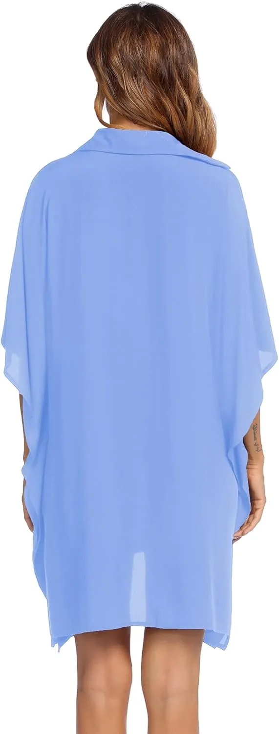 Ekouaer Beach Shirt Coverups for Women Button Down Bathing Suit Coverups for Swimwear