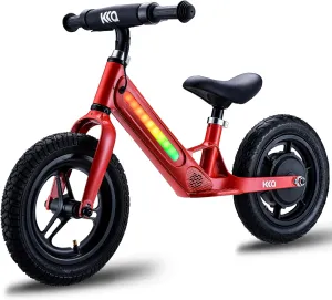 Electric Balance Bike for Kid 3-5 Old Children Electric Mini Bike with Colorful Lights 2 Speed 12 Inch 9Mph 24V 180W for Boy Girl Beginner Gift Adjustable Seat & Handle