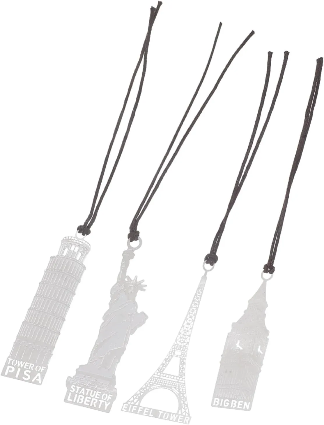 Elegant Metal Bookmarks Set for Reading Architecture Book Marks Lanyard Metal Page Markers Decorative Bookmarks for Book Lovers