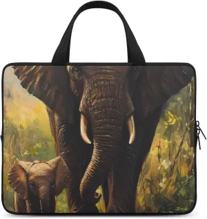 Elephant Calf in The Forests Laptop Sleeve Bag Computer Carrying Case Laptops Protective Cover for Travel Business