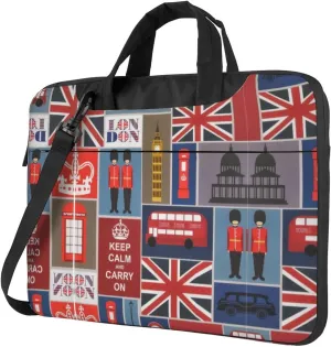 England Symbols Print Practical Laptop Case Laptop Bag - Stylish Messenger Bag & Laptop Shoulder Bag