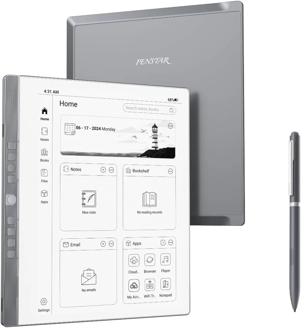 eNote Paper Tablet Bundle, 10.3-inch Pen Only Writing Tablet, Electronic Notebook Digital Notepad, E-Ink Reader with B5 Pen and Protective Folio