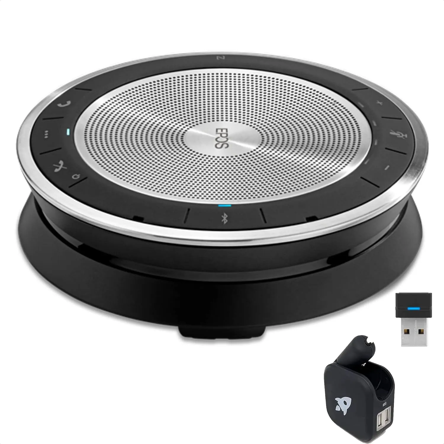 EPOS - Sennheiser Expand 30  Speakerphone - Global Teck Bundle with USB Bluetooth Dongle and GTW 2-Port Charger, Compatible with Teams, Zoom, Webex, Skype, PC, Laptop, Mobile Phone and Tablet