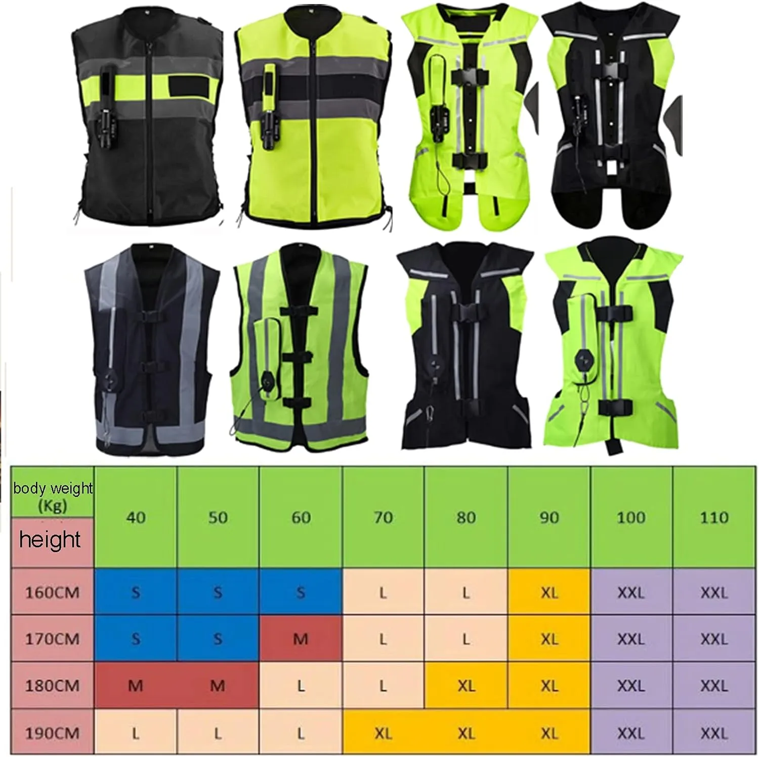 Equestrian Inflatable Vest Motorcycle Vest with Airbag Professional Airbag System 0.1 Second Trigger Motorcycle Riding, Equestrian Sports, Off-Road Anti-Falling Airbag Vest