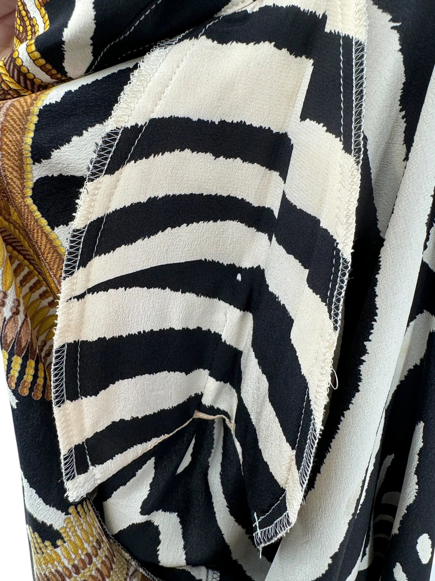 Escada Zebra Print Silk Blouse - Size 38