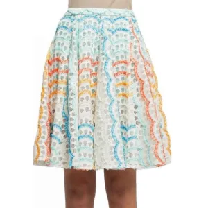 Eva  Franco Anthropologie Colorful Lace Mini Skirt